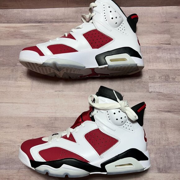 Air Jordan 6 Retro White/Carmine-Black Mens Sneakers Size 7.5 main image 10